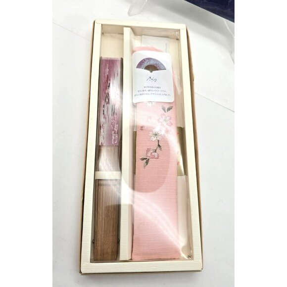 Japanese Calligraphy Artwork & Handcrafted Fan Gift Set je178 - Picture 3 of 6